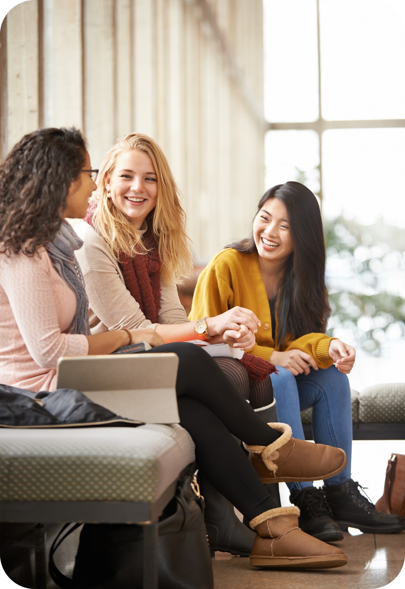Vertical Picture of Women Talking - Rounded